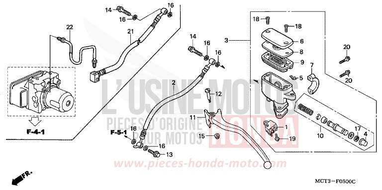 REAR BRAKE MASTER CYLINDER for Silver Wing FORCE SILVER METALLIC (NH411) from 2004
